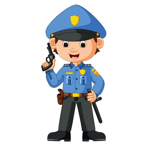 Premium Vector Cute Policeman Cartoon