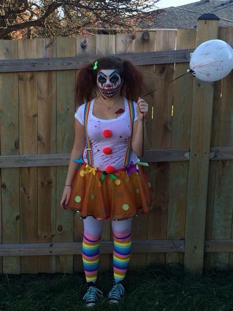 Halloween Homemade Clown Costumecreepy Makeup Creepy Halloween