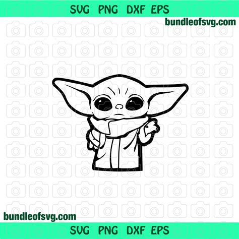 Baby Yoda Svg Star Wars Baby Yoda Standing Svg Png Dxf File