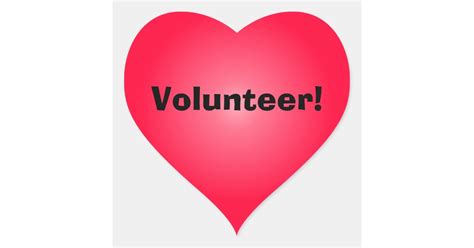Volunteer Share Your Heart Heart Sticker Zazzle