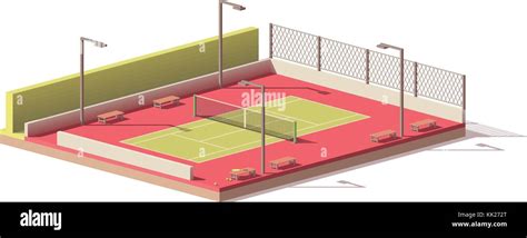 Vector Low Poly Tennis Court Stock Vector Image And Art Alamy