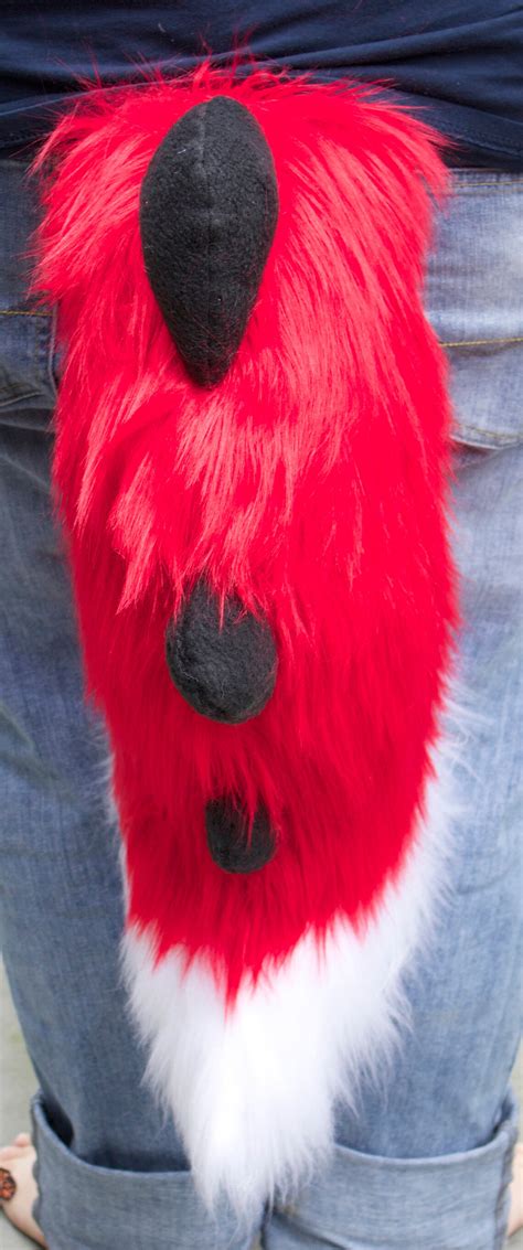 Red Wolf Tail With Dinosaur Spikes Etsy