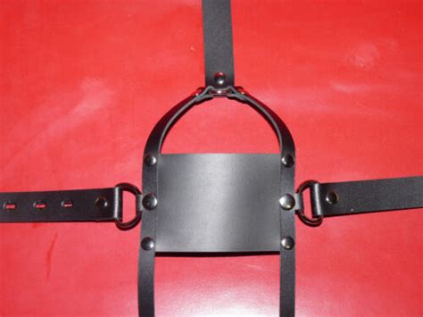 Real Leather 45mm Red Silicone Ball Locking Panel Gag Ballgag Bdsm Head
