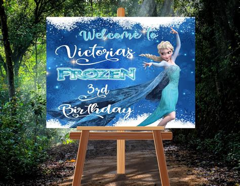 Frozen Birthday Party Welcome Sign Poster I Edit And You Etsy