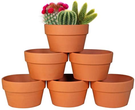 61 list price $22.08 $ 22. Set of 6 Terracotta Pots Unglazed Clay Flower Pots Ceramic ...