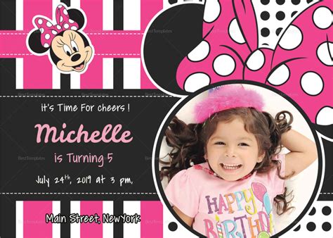 Minnie Mouse Birthday Invitation 14 Examples Format Pdf Examples