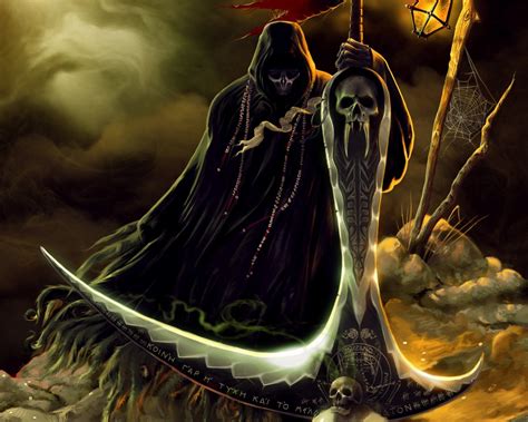 Grim Reaper Scythe Underground Dark Skulls Dark Grim Reaper
