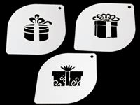 expression stencils mini christmas presents set   airbrushescom