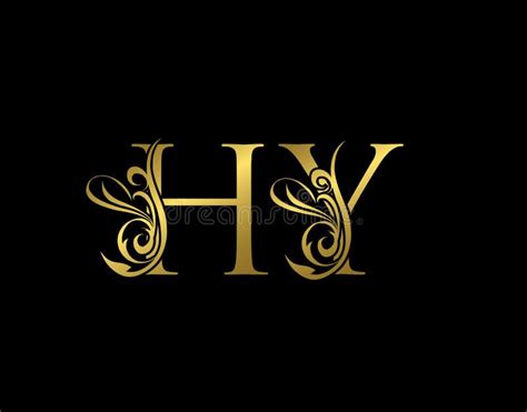 Icono Del Logotipo De La Letra De Lujo Oro H Y Y Hy Elegante Estilo