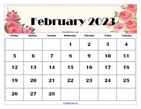 Editable February 2023 Calendar Printable Template Calendar