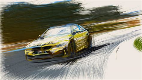 Bmw M4 Coupe Drawing Digital Art By Carstoon Concept Pixels