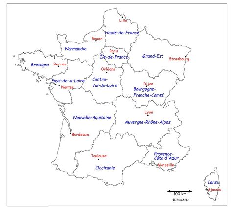 Sa superficie est de 12 011 km2, sa population de 12 246 234 habitants, pour une densité de 1 001 habitants/km². Carte De France Vierge Nouvelles Régions - PrimaNYC.com
