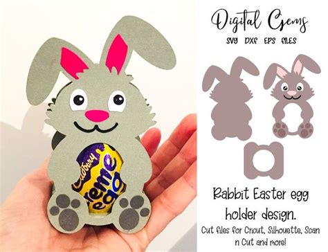 Rabbit Easter cream egg holder svg / dxf / eps files. Digital | Etsy in