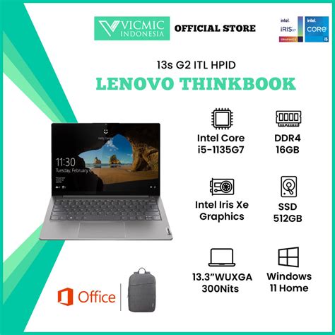 Promo Lenovo Thinkbook S G Itl Hpid Intel I G Gb Gb Ssd Wuxga Win Ohs