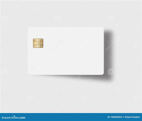 Here Is A Blank White Credit Or Debit Card With A Golden Emv Chip Stock