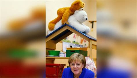 Angela Merkel Photo Blighted By Cavorting Teddy Bears Newshub