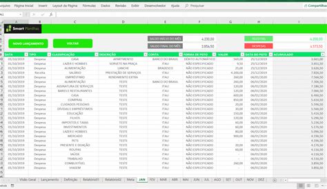 Planilha De Gastos Mensais Excel Smart Planilhas