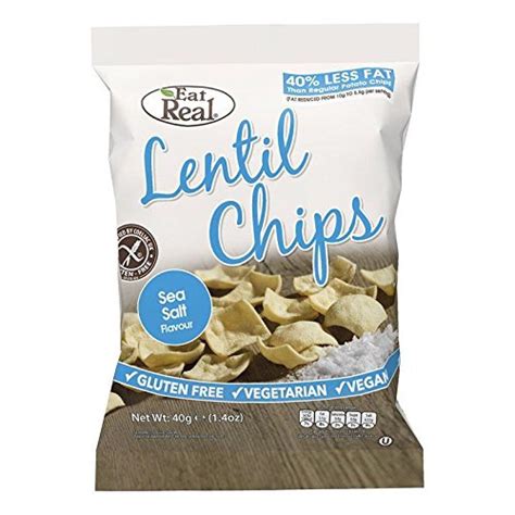 Banza cavatappi made from chickpeas. Eat Real Lentil Chips Sea Salt Flavour 40g | Approved Food
