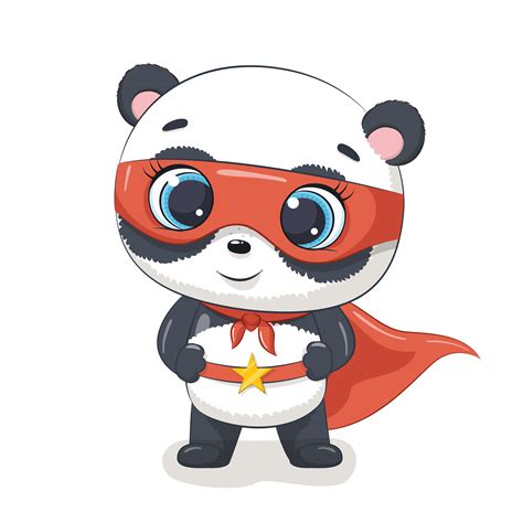 Cute Panda Superhero 1213395 Vector Art At Vecteezy
