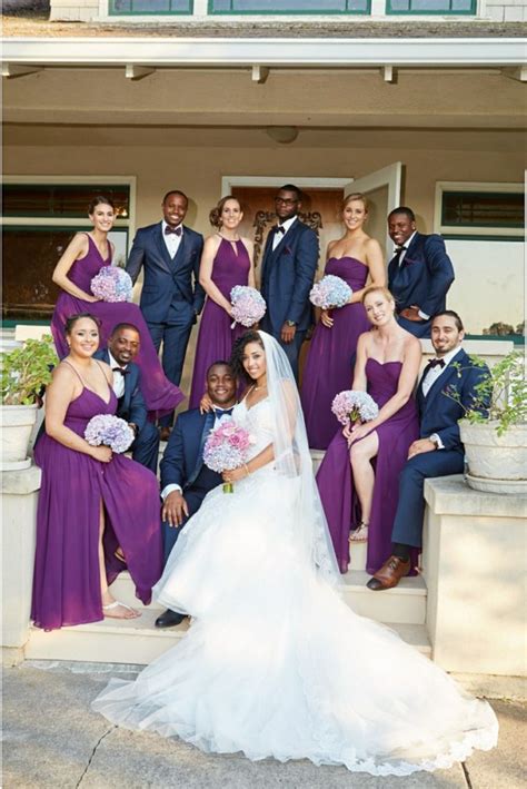 Navy Blue And Wine Purple Wedding Bride Rk Bridal Bridesmaids