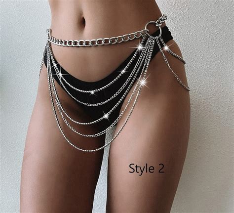 Waist Chain Belt Layered Rhinestone Belly Body Chain Bikini Body