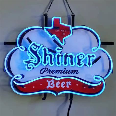 shiner premium neon sign real glass beer bar pub wall decor artwork t 19x15 139 58 picclick