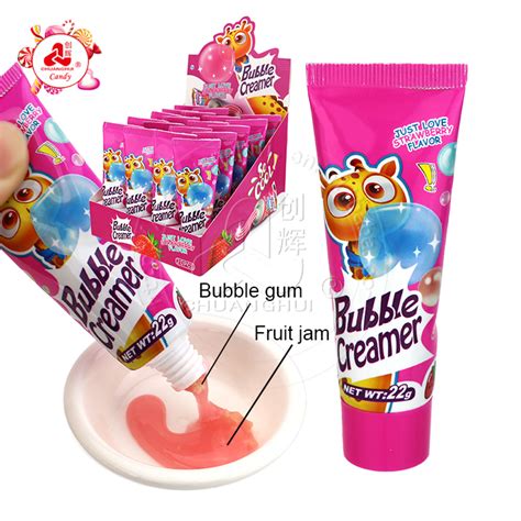 Supply Fruit Flavor Toothpaste Shape Liquid Tube Chewing Bubble Gum Jam