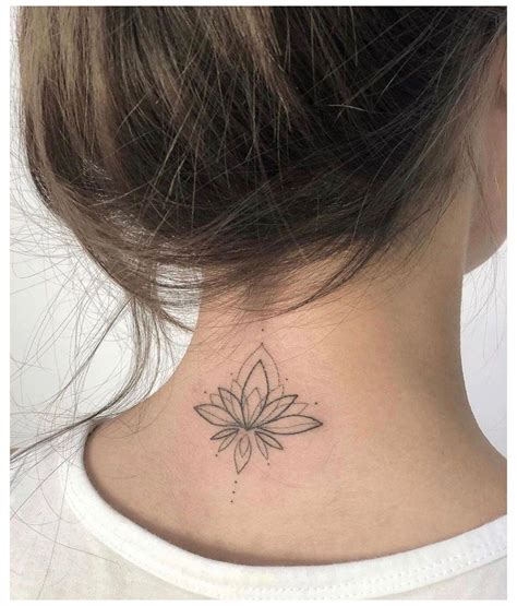 Lotus Flower Tattoo Neck Lotusflowertattooneck Neck Tattoos