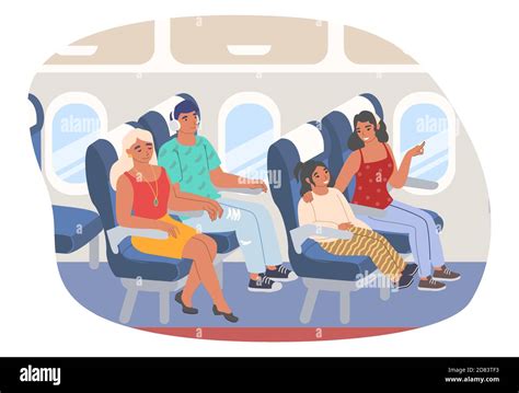 Couple Plane Cabin Stock Vector Images Alamy