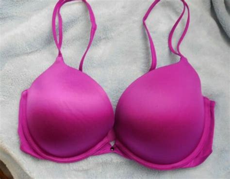 Victoria S Secret Very Sexy Purple Satin Twin Strap Gel Padded Push Up Bra 34dd Ebay