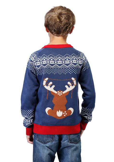 Reindeer Led Light Up Ugly Christmas Sweater For Boys