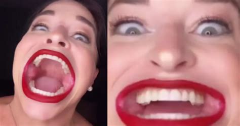 Meet Samantha Woman With The Worlds Biggest Mouth Who Racked Up To 750k Tiktok Followers