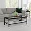 Modern Coffee Table With Open Shelf Rectangular For Living Room 