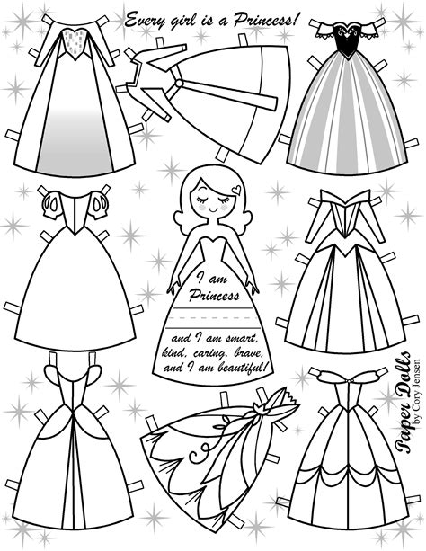 The Paper Doll Is Designed To Look Like Princesses