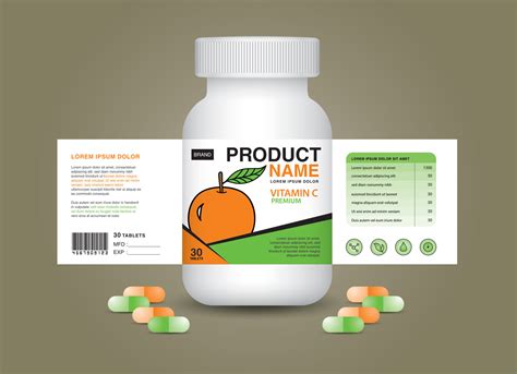 Vitamin C Supplement Bottle Packaging Cosmetic Package Product Design