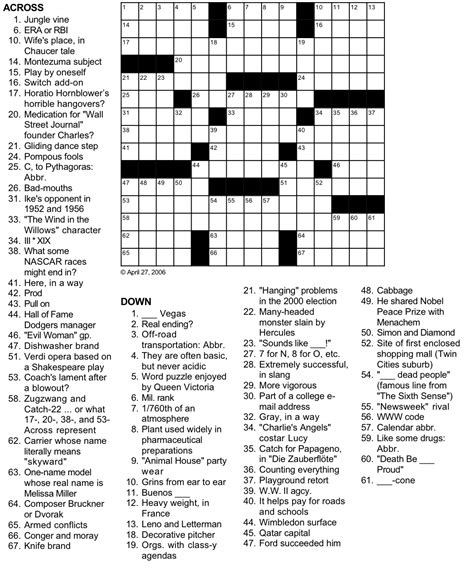 Elderly Large Print Easy Crossword Puzzles Printable
