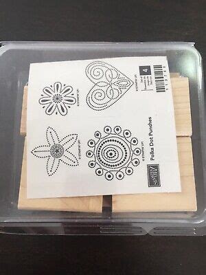 Stampin Up Polka Dot Punches Set Of New Unmounted Rubber Stamps Retired Set Ebay