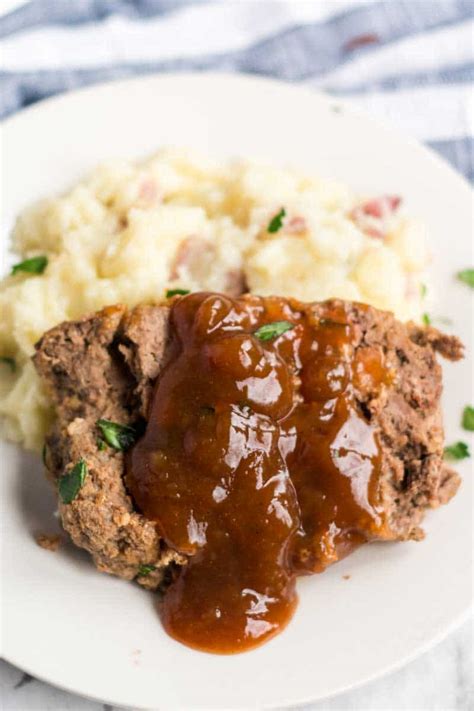 Classic Meatloaf With Brown Gravy Just Like Moms Persnickety Plates