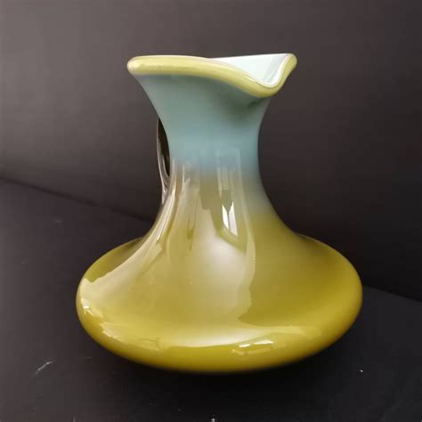 Vintage Glass Vase Mid Century Modern Glass Vase Retro Vase Retro Decor Made In Yugoslavia