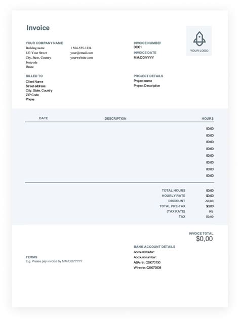 Consulting Invoice Template Download And Send Invoices Easily Wise