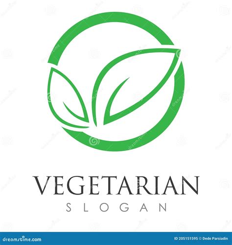 Vegetarian Food Logo Illustration Design Template Vector Stock Vector