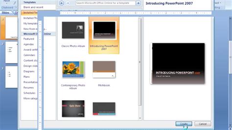 Create New Presentation From Template In Powerpoint 2007 Youtube