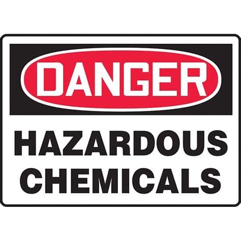 Danger Hazardous Chemicals Signs Cole Parmer