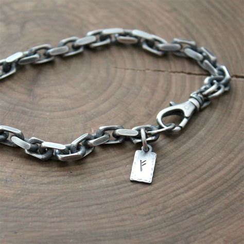 Mens Personalized Bracelet Sterling Silver Chain Bracelet Spencer