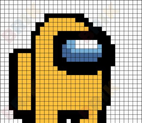 Minecraft Among Us Character Pixel Art Grid Use This Blank Grid To Reverasite