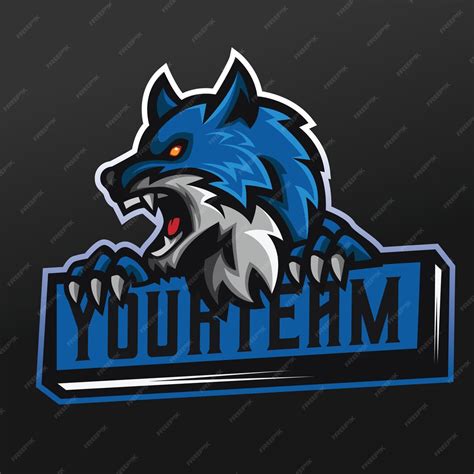 Premium Vector Wolf Blue Sport Mascot Illustration For Logo Esport