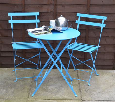 Sue Ryder String 3 Piece Bistro Set Teal Outdoor Garden Furniture Table