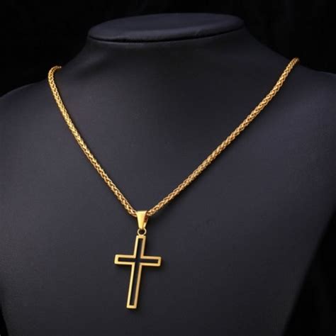 Accessories New 18k Gold Cross Necklace For Men Women