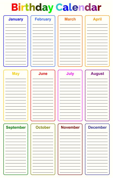 10 Best Printable Birthday Chart Pdf For Free At Printablee Birthday