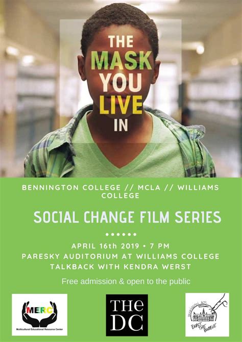 Social Change Film Series The Mask You Live In Events And Announcements